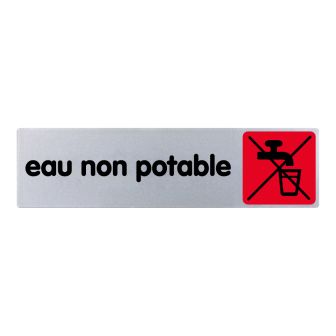 Plaque de porte Eau non potable - couleur 170x45mm - 4032856