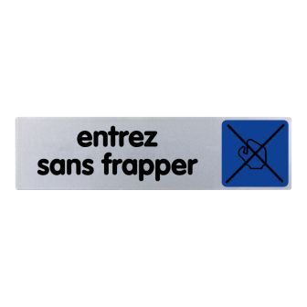 Plaque de porte Entrez sans frapper - couleur 170x45mm - 4032948