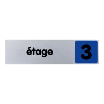 Plaque de porte 3eme étage - couleur 170x45mm - 4033006
