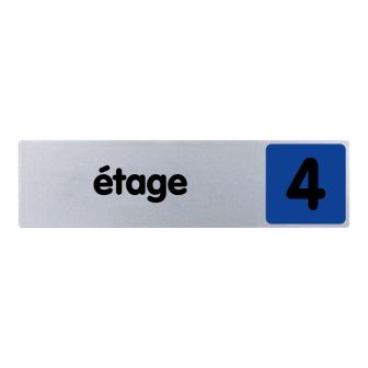 Plaque de porte 4eme étage - couleur 170x45mm - 4033013