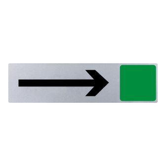 Plaque de porte Flèche verte - couleur 170x45mm - 4033105