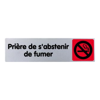 Plaque de porte Prière de s'abstenir de fumer - couleur 170x45mm - 4033365