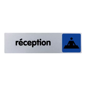 Plaque de porte Réception (texte) - couleur 170x45mm - 4033419