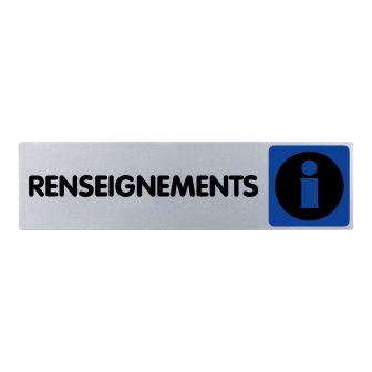 Plaque de porte Renseignements - couleur 170x45mm - 4033426