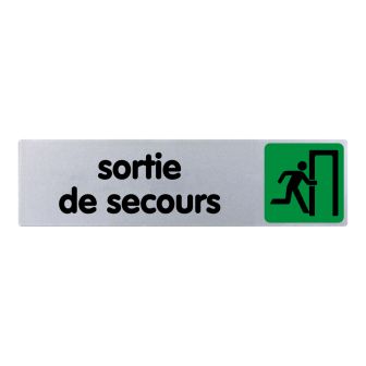 Plaque de porte Sortie de secours - couleur 170x45mm - 4033624