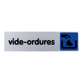 Plaque de porte Vide ordures - couleur 170x45mm - 4033747