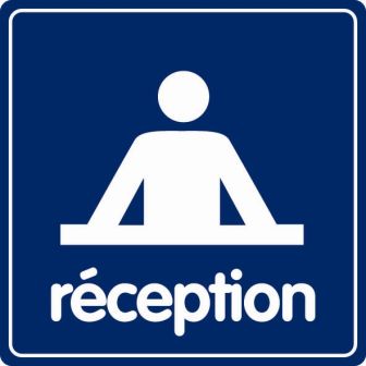 Plaque de porte Réception - couleur 90x90mm - 4033891