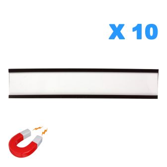 Lot de 10 porte étiquettes magnétiques 30x150mm - 4034133