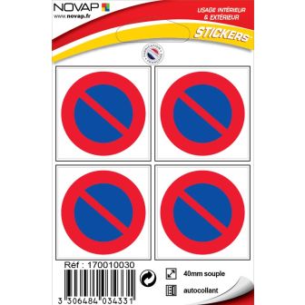 Planche de 4 poses Ø 40mm Défense de stationner - 4034331