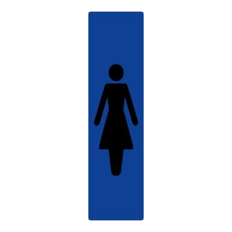 Plaque de porte Symbole dame vertical - couleur 170x45mm - 4034652