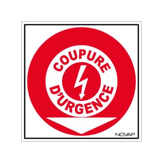Panneau Coupure d'urgence - Rigide 200x200mm - 4034751