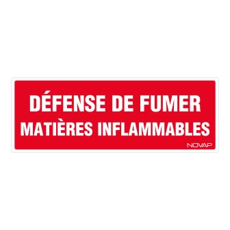 Panneau Défense de fumer matières inflammables - Rigide 330x120mm - 4034966