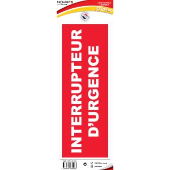 Panneau Interrupteur urgence - Vinyle adhésif 330x120mm - 4035963