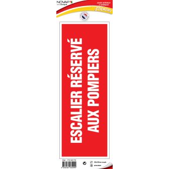 Panneau Escalier réservé aux pompiers - Vinyle adhésif 330x120mm - 4035994