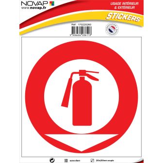 Panneau Extincteur symbole - Vinyle adhésif 200x200mm - 4036113