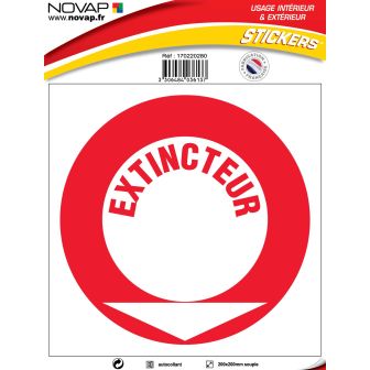 Panneau Extincteur texte - Vinyle adhésif 200x200mm - 4036137