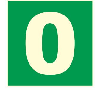 N°0 photoluminescents - 200x200mm - Rigide Vert - 4036748