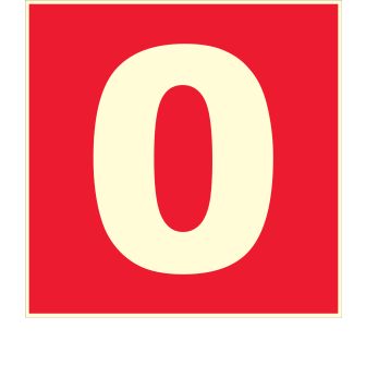 N°0 photoluminescents - 200x200mm - Rigide Rouge - 4036847