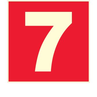 N°7 photoluminescents - 200x200mm - Rigide Rouge - 4036915