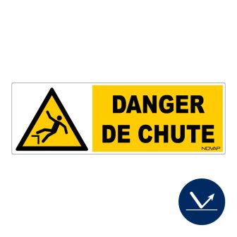 Panneau Danger de chute - Rigide classe A 450x150mm - Novap