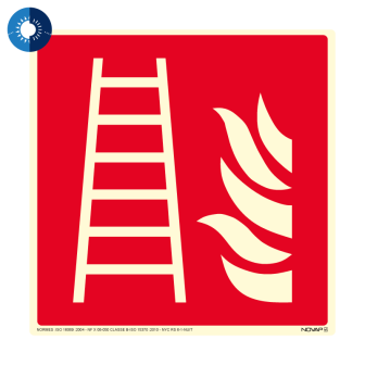 Panneau photoluminescent HD Echelle incendie - rigide 200x200mm - Novap