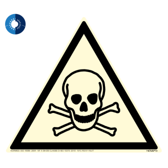 Panneau photoluminescent HD Danger de mort - rigide triangle 100mm - Novap