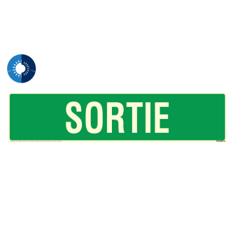 Panneau photoluminescent HD Sortie - rigide 330x75mm - Novap