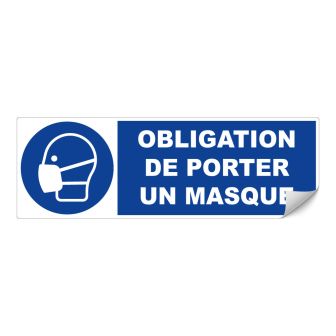 Adhésif Obligation de porter un masque - 450x150mm - Novap