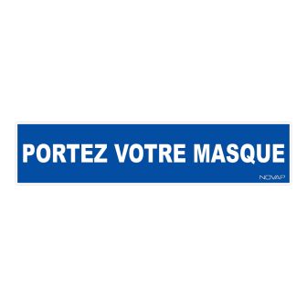 Panneau Portez votre masque - Rigide 330x75mm - 4120645