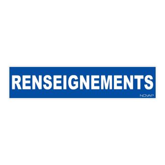 Panneau Renseignements - Rigide 330x75mm - 4120720