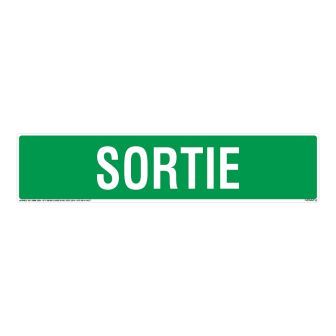 Panneau photoluminescent Sortie - Rigide 330x75mm - Novap
