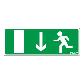 Panneau Sortie de secours en bas (symbole) - Rigide 330x120mm - 4140605