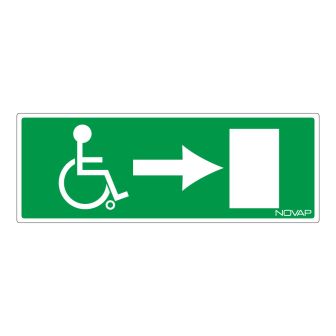 Panneau Sortie de secours handicapés à droite - Rigide 330x120mm - 4140759