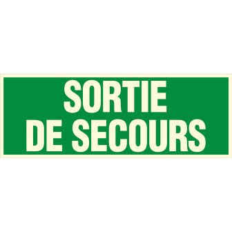 Panneau photoluminescent Sortie de secours - Rigide 330x120mm - 4149073