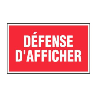 Panneau Défense d'afficher - Rigide 330x200mm - 4160221