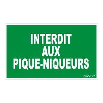 Panneau Interdit aux pique niqueurs - Rigide 330x200mm - 4160368