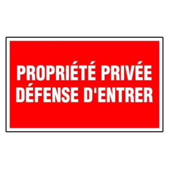 Panneau Propriété privée défense d'entrer - Rigide 330x200mm - 4160528