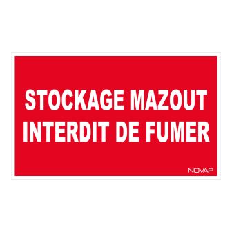Panneau Stock mazout interdit de fumer - Rigide 330x200mm - 4160542