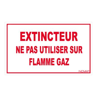 Panneau Extincteur Ne pas utiliser sur gaz - Rigide 330x200mm - 4160818