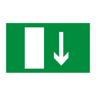 Panneau Sortie de secours en bas avec symbole - Rigide 330x200mm - 4160955