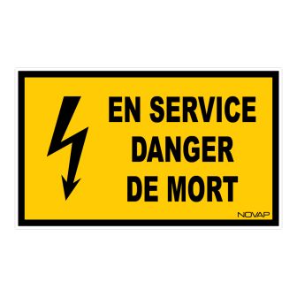 Panneau En service danger de mort - Rigide 330x200mm - 4161242
