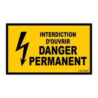 Panneau Interdiction d'ouvrir danger permanent - Rigide 330x200mm - 4161273