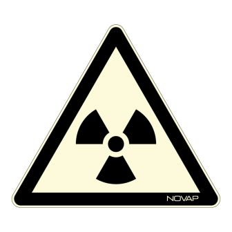 Panneau photoluminescent Danger de radiation - Rigide Triangle 100mm - 4189024