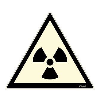 Panneau photoluminescent Danger de radiation - Rigide Triangle 300mm - 4209029