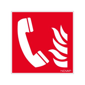 Panneau Téléphone incendie rouge - Rigide 200x200mm - 4220321