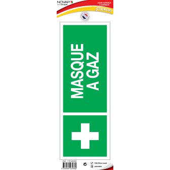 Panneau Masque à gaz avec logo - Vinyle adhésif 330x120mm - 4230382