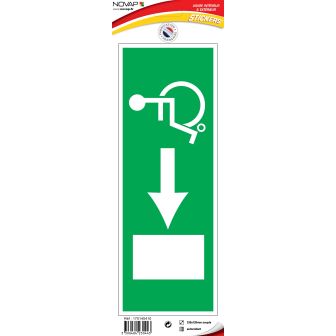 Panneau Sortie de secours handicapés à gauche - Vinyle adhésif 330x120mm - 4230443