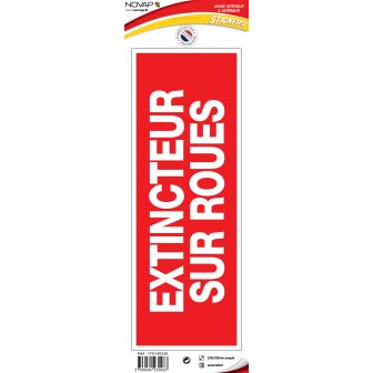 Panneau Extincteur sur roues - Vinyle adhésif 330x120mm - 4230467