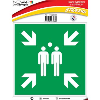 Panneau Point de rassemblement après évacuation - Vinyle adhésif 200x200mm - 4230603
