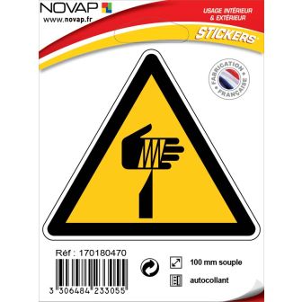 Panneau Danger élément pointu - Adhésif Triangle 100mm - 4233055